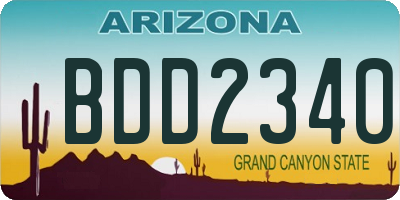 AZ license plate BDD2340