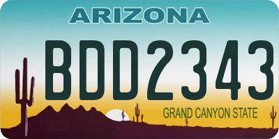 AZ license plate BDD2343