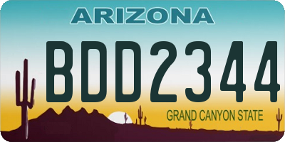 AZ license plate BDD2344