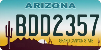 AZ license plate BDD2357
