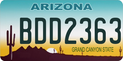 AZ license plate BDD2363