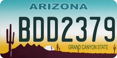 AZ license plate BDD2379
