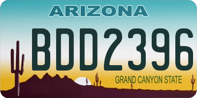 AZ license plate BDD2396