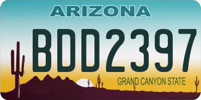 AZ license plate BDD2397