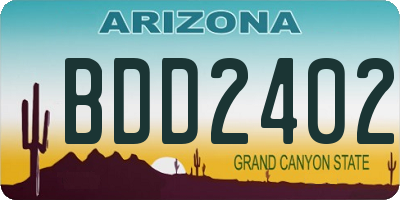 AZ license plate BDD2402