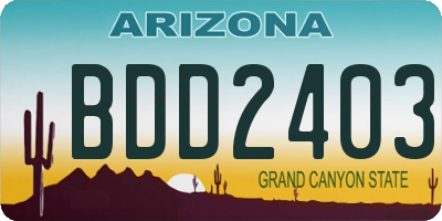 AZ license plate BDD2403
