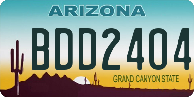 AZ license plate BDD2404