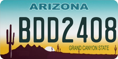 AZ license plate BDD2408