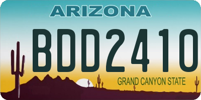 AZ license plate BDD2410