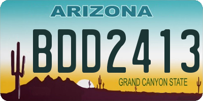 AZ license plate BDD2413