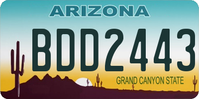 AZ license plate BDD2443