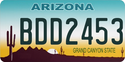AZ license plate BDD2453