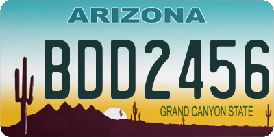 AZ license plate BDD2456