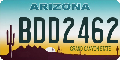 AZ license plate BDD2462