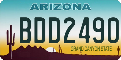 AZ license plate BDD2490