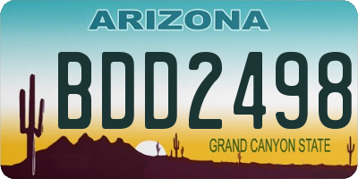 AZ license plate BDD2498
