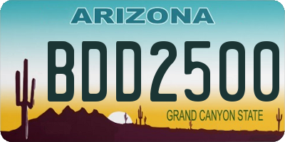 AZ license plate BDD2500