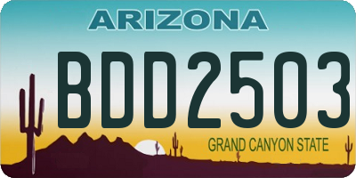 AZ license plate BDD2503