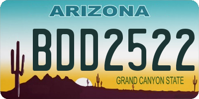 AZ license plate BDD2522