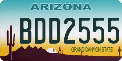 AZ license plate BDD2555