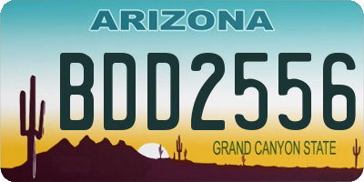 AZ license plate BDD2556