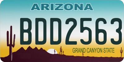 AZ license plate BDD2563