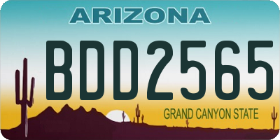 AZ license plate BDD2565
