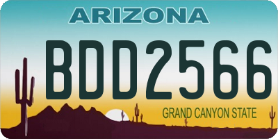 AZ license plate BDD2566