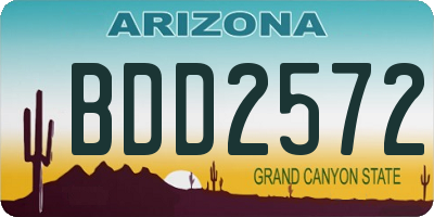 AZ license plate BDD2572