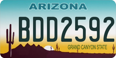 AZ license plate BDD2592