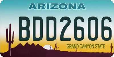AZ license plate BDD2606