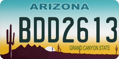 AZ license plate BDD2613