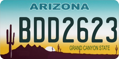 AZ license plate BDD2623