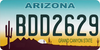 AZ license plate BDD2629