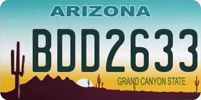AZ license plate BDD2633