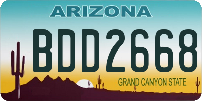 AZ license plate BDD2668
