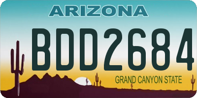 AZ license plate BDD2684