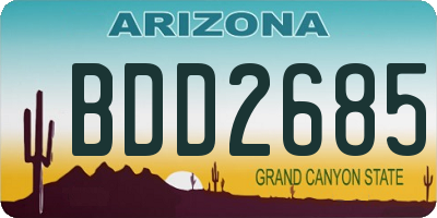AZ license plate BDD2685