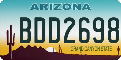 AZ license plate BDD2698