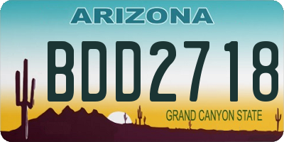 AZ license plate BDD2718