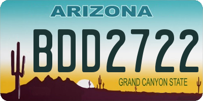AZ license plate BDD2722