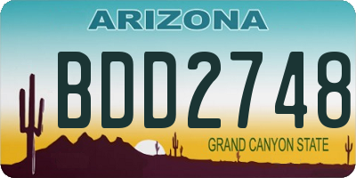 AZ license plate BDD2748