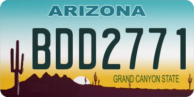 AZ license plate BDD2771