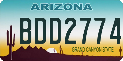 AZ license plate BDD2774