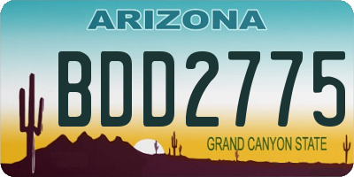 AZ license plate BDD2775