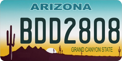 AZ license plate BDD2808