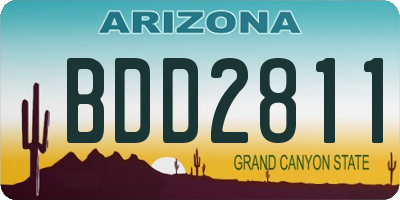 AZ license plate BDD2811