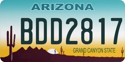 AZ license plate BDD2817