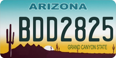 AZ license plate BDD2825