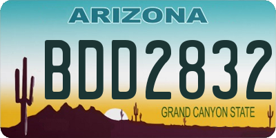 AZ license plate BDD2832